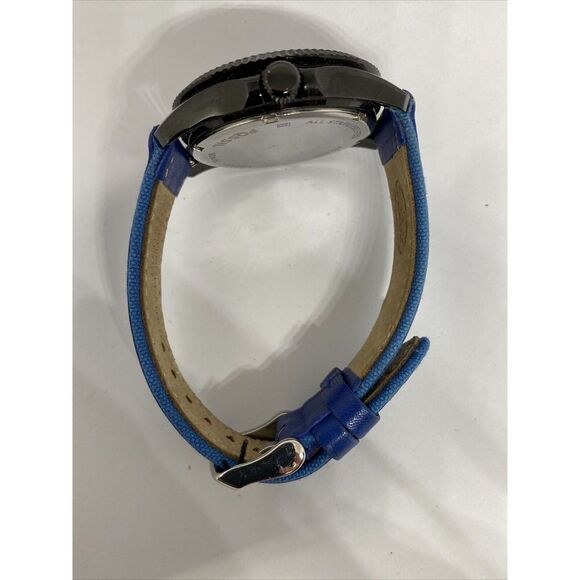 Fossil AM4591 Women's Blue Leather Analog Black Dial Quartz genuine Watch XX353 - Picture 11 of 12